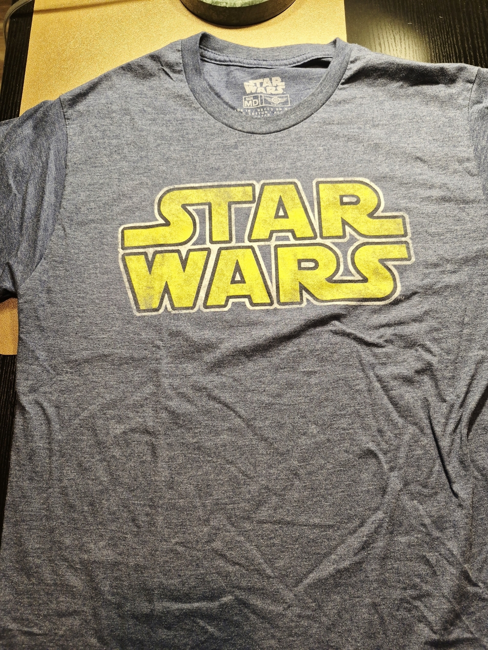 Star Wars Kids Short Sleeve Tee - Navy Blue with Yellow Logo